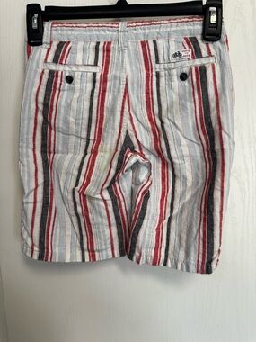 Janie and Jack White Shorts with Red and Gray Stripes